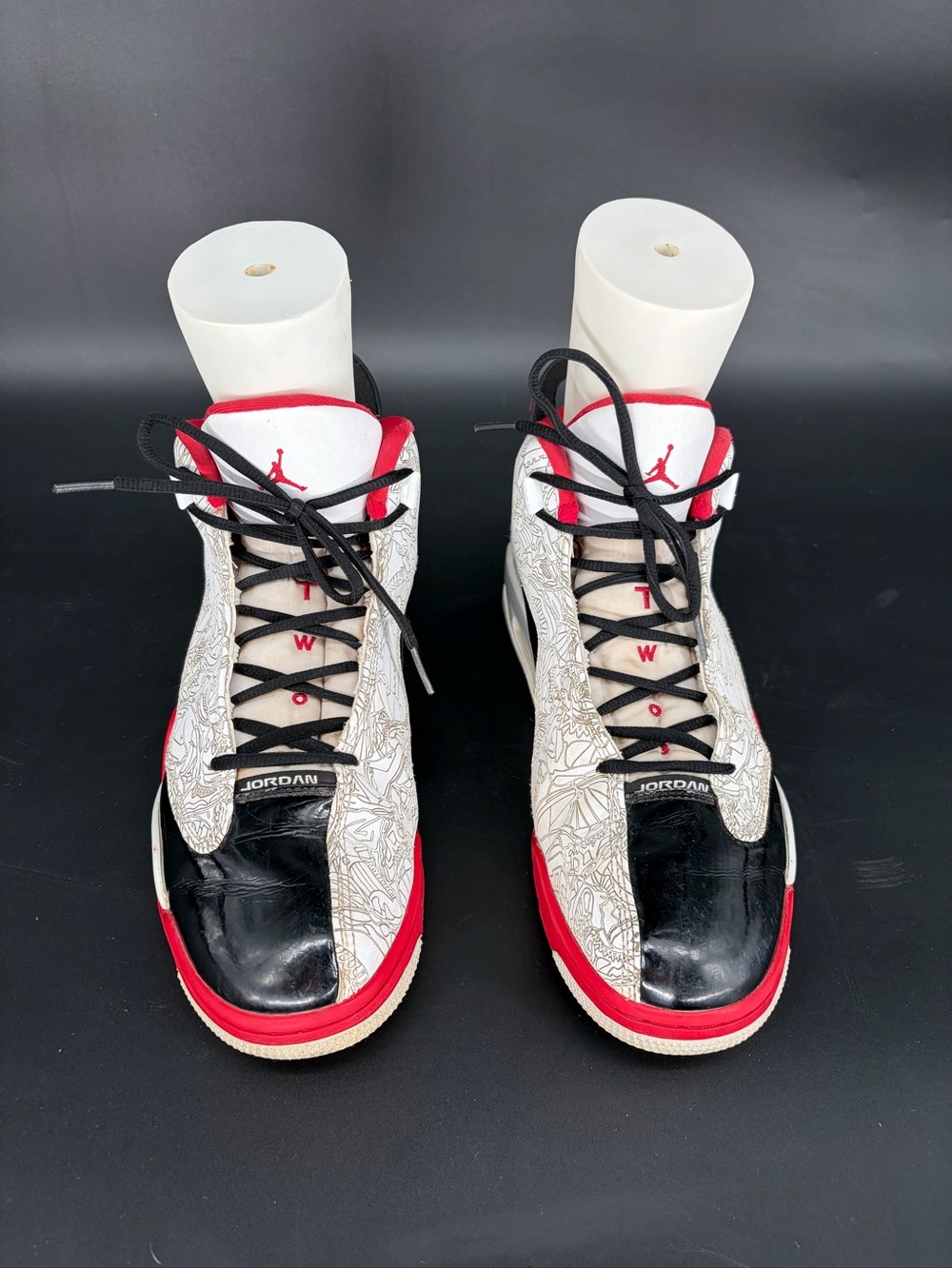 Jordan Men’s High-Top Sneakers – Black/White/Red